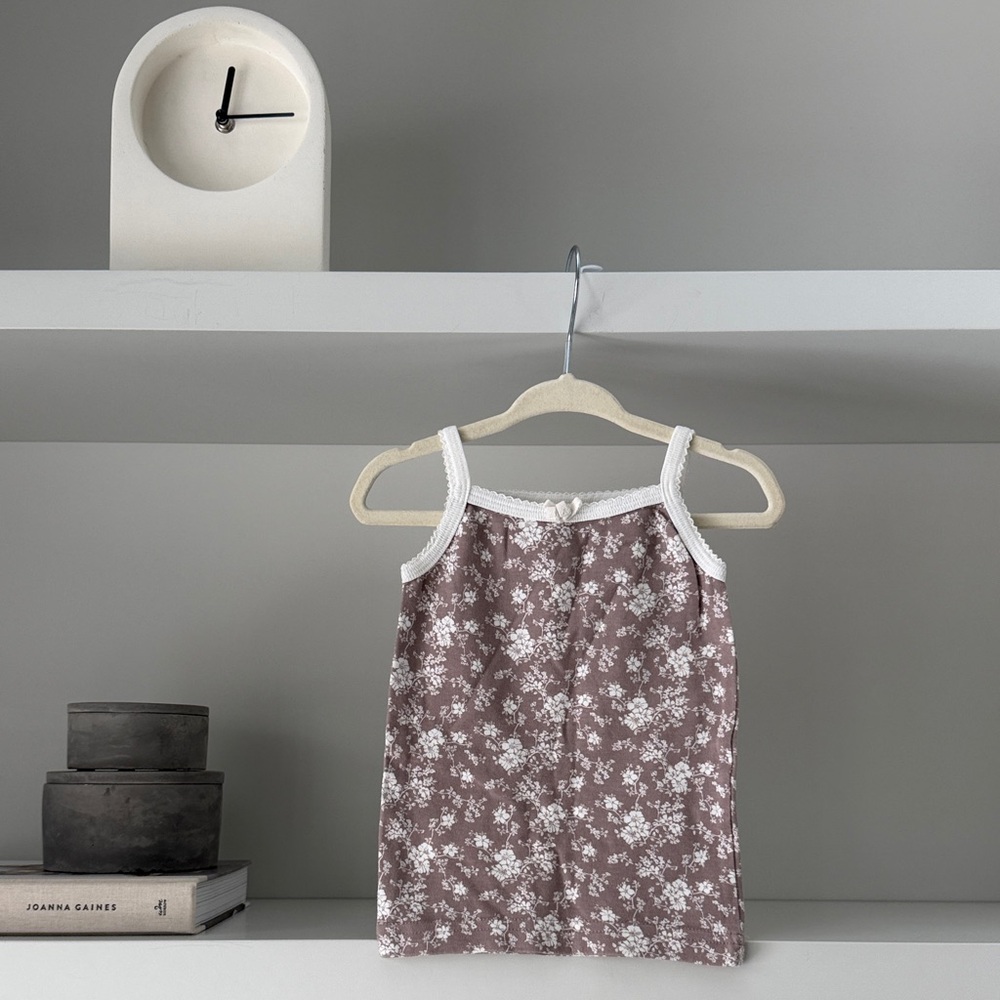Jamie Kay Floral Sleeveless Tank Top with White Trim